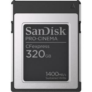 SanDisk 320GB PRO-Cinema CFexpress Type B - Up to 1700MB/s Read Speeds, 8K
